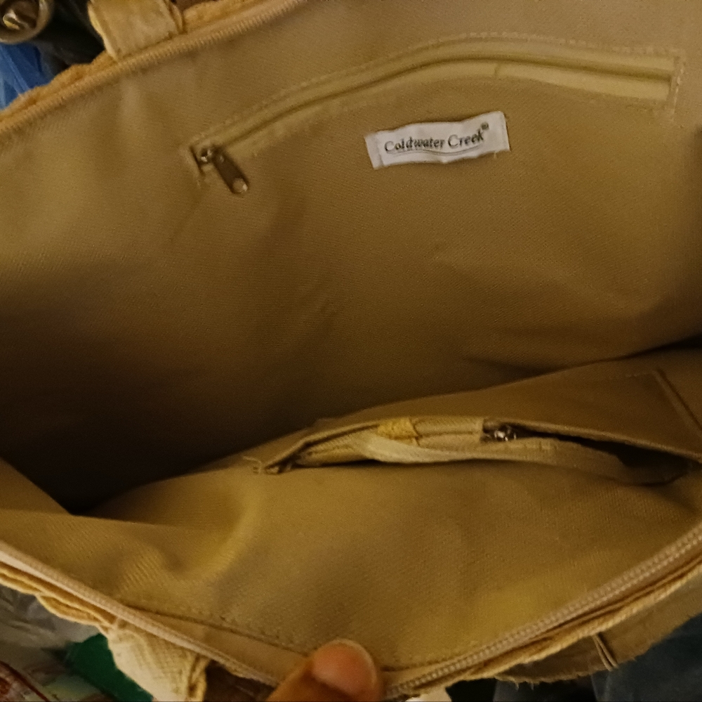 Coldwater Creek Natural Vegan Handbag 👜New!👛With Attached Coin Purse Gift. 🎁 - Picture 5 of 11